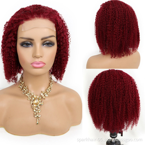 Short Curly Lace Wig Human Hair Bob Cut Full Lace Wigs With Baby Hair Virgin Brazilian Bob Curly HD Transparent Lace Front Wig